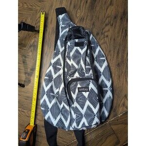 Ambry brand rope sling crossbody bag black and white geometric